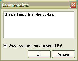 Ajout d'un commentaire sur l'état de la chambre